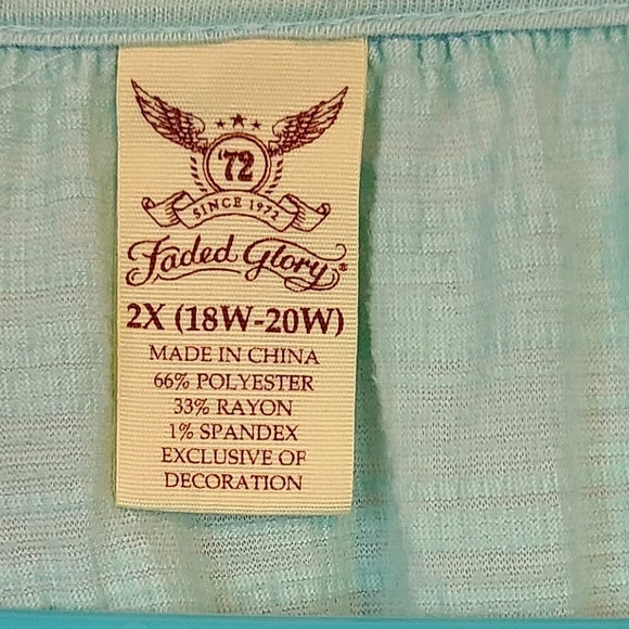 Faded Glory Woman's Blouse,  Size: 2X Color: Green - Picture 8 of 16